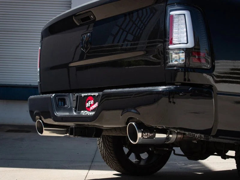 aFe 09-18 Ram 1500 V8 5.7L Hemi Gemini XV 3in 304 SS Cat-Back Exhaust w/ Polished Tips - Side View