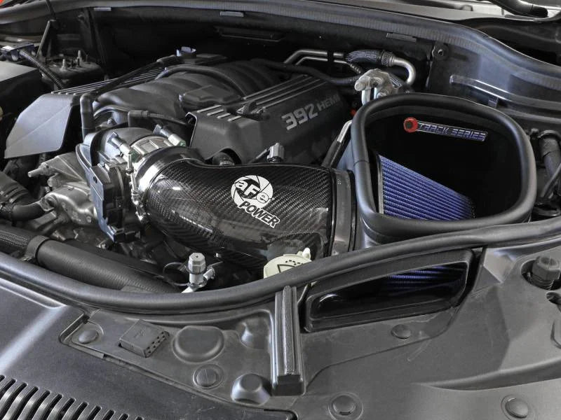 aFe 12-21 Jeep Grand Cherokee 6.4L Track Series Carbon Fiber Cold Air Intake System w/Pro 5R Filter - Side View