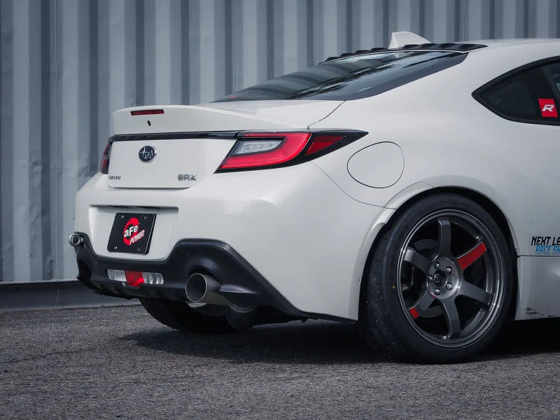 aFe 13-22 Toyota GR86/FR-S/BRZ H4-2.0L/2.4L Takeda 3in 304 SS Cat-Back Exhaust System w/ Brushed Tip - Side View
