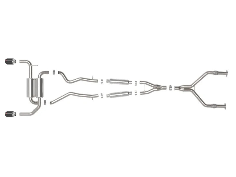 aFe 14-15 Infiniti Q50 (V37) V6 3.7L Takeda 2-1/2in SS Cat-Back Exhaust System w/ Carbon Fiber Tips - Additional View 6
