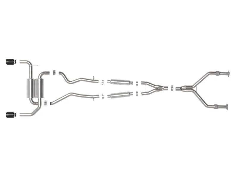 aFe 14-15 Infiniti Q50 V6 3.7L Takeda 2.5in 305 SS Cat Back Exhaust System w/ Black Tips - Additional View 5