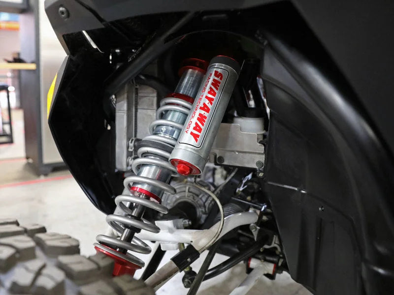 aFe 14-16 Polaris RZR 925/1000cc Sway-A-Way 2.5 Front Coilover Kit w/ PB Reservoirs and Comp Adj - Side View