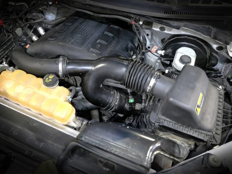 aFe 15-16 Ford F150 V6 3.5L Turbo Inlet Pipes - Black - Side View