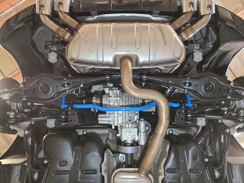 aFe 15-19 Volkswagen Golf R (MK7) L4-2.0L (t) CONTROL Series Rear Sway Bar - Blue - Side View