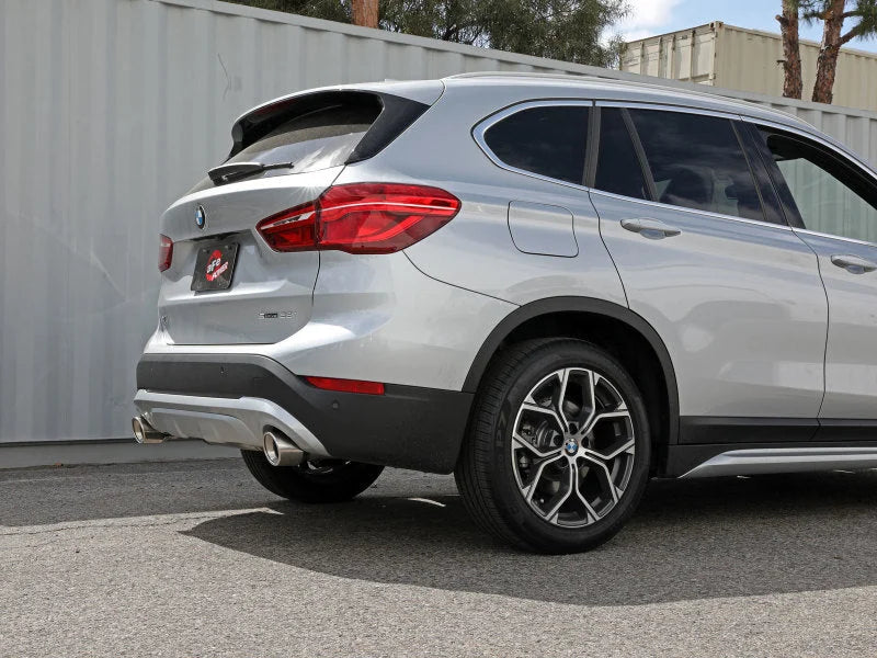 aFe 15-21 BMW X1 F48 L4 2.0L (t) MACH Force-Xp 3 to 2-1/2 IN SS Axle-Back Exhaust w/Polished Tip - Installation View