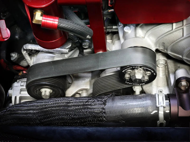 aFe 15-23 Dodge Challenger / 15-23 Dodge Charger SRT Hellcat 2.50in Supercharger Power Pulley Kit - Side View