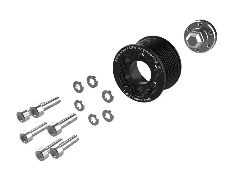 aFe 15-23 Dodge Challenger / 15-23 Dodge Charger SRT Hellcat 2.50in Supercharger Power Pulley Kit - Installation View