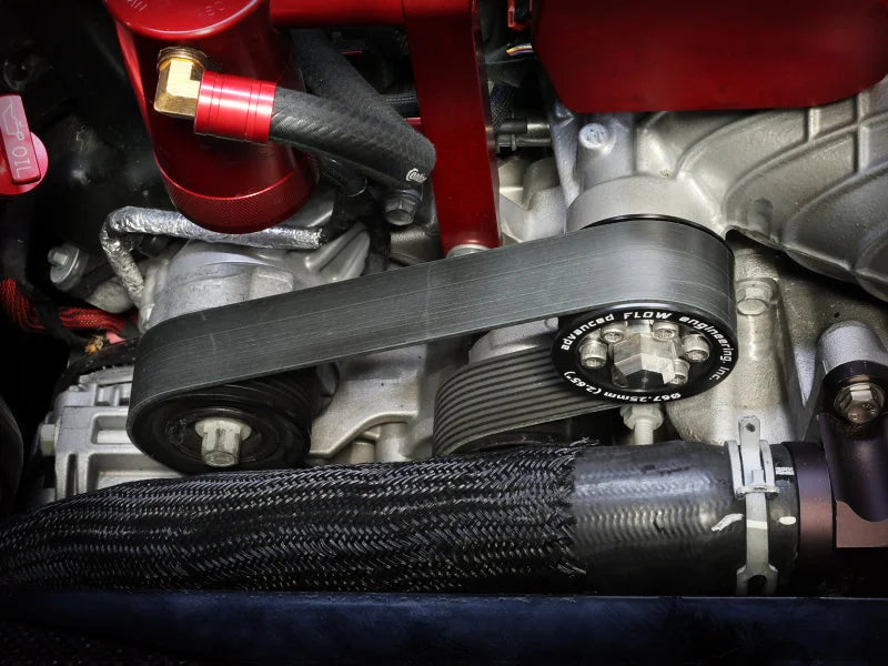aFe 15-23 Dodge Challenger / 15-23 Dodge Charger SRT Hellcat 2.65in Supercharger Power Pulley Kit - Side View