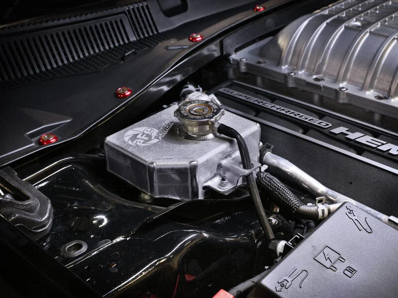 aFe 15-23 Dodge Challenger BladeRunner GT Series Supercharger Coolant Expansion Tank - Side View