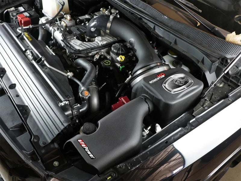 aFe 16-19 Nissan Titan XD V8 5.0L Momentum HD Cold Air Intake System w/ Pro DRY S Media - Side View