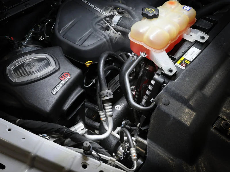 aFe 16-19 RAM 1500 V6 3.0L (TD) BladeRunner 3in Aluminum Hot & Cold Charge Pipe Kit - Black - Back View