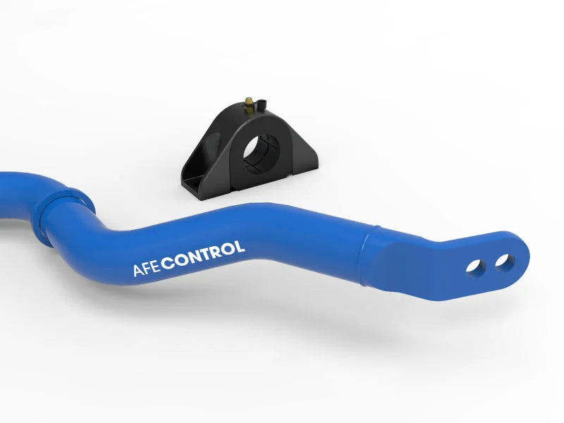 aFe 16-21 Infiniti Q50/Q60 3.0L (tt) Front Sway Bar Blue - Back View