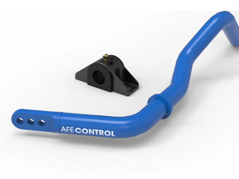 aFe 16-21 Infiniti Q50/Q60 3.0L (tt) Rear Sway Bar Blue - Back View