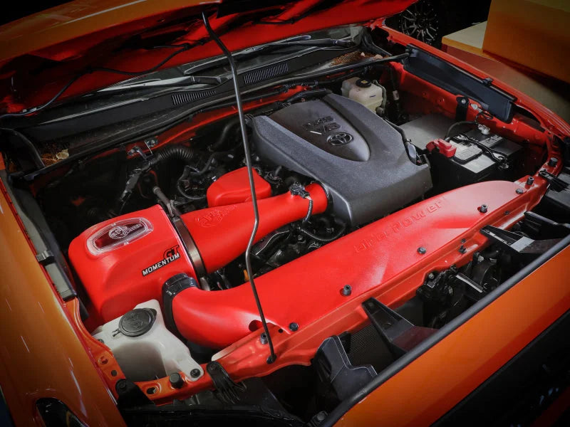 aFe 16-23 Toyota Tacoma V6 3.5L Momentum GT Red Edition Cold Air Intake System w/ Pro DRY S Filter - Side View