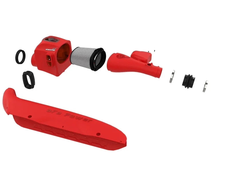 aFe 16-23 Toyota Tacoma V6 3.5L Momentum GT Red Edition Cold Air Intake System w/ Pro DRY S Filter - Back View