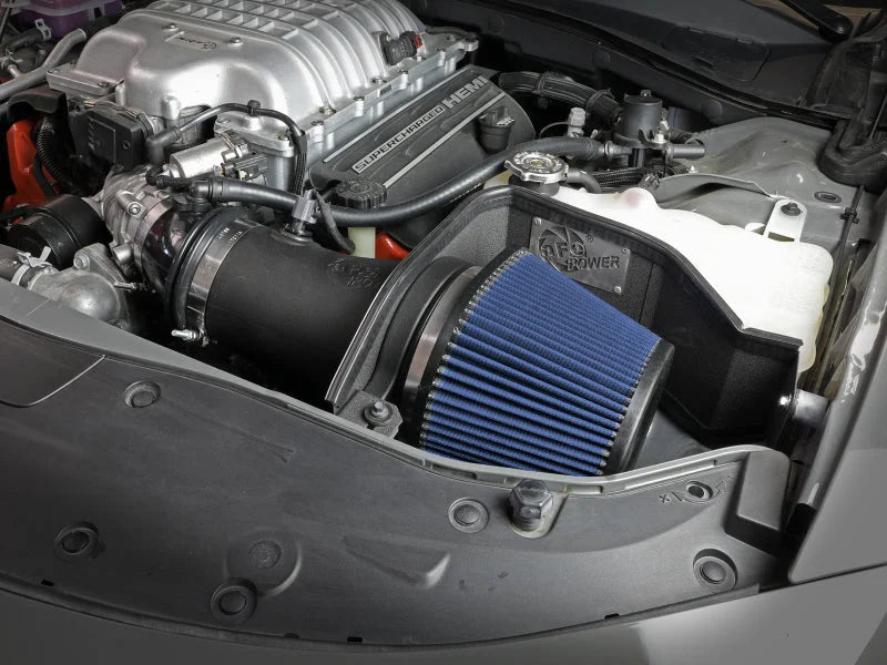 aFe 17-18 Dodge Challenger/Charger Magnum FORCE Stage-2XP Cold Air Intake System w/Pro DRY S- Black - Side View