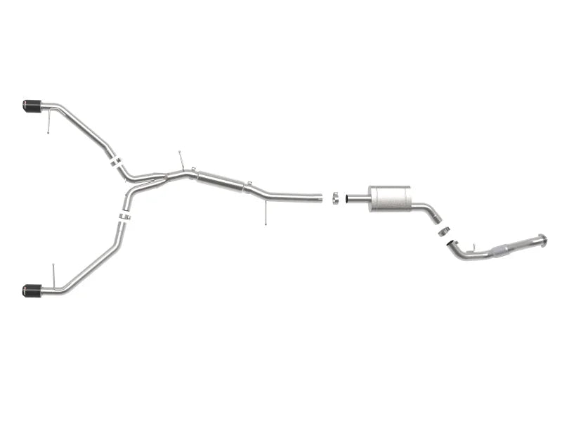 aFe 17-19 Audi A4 (B9) MACH Force-Xp 3in to 2.5in 304 SS Cat-Back Exhaust System-Dual Carbon Tips - Additional View 9