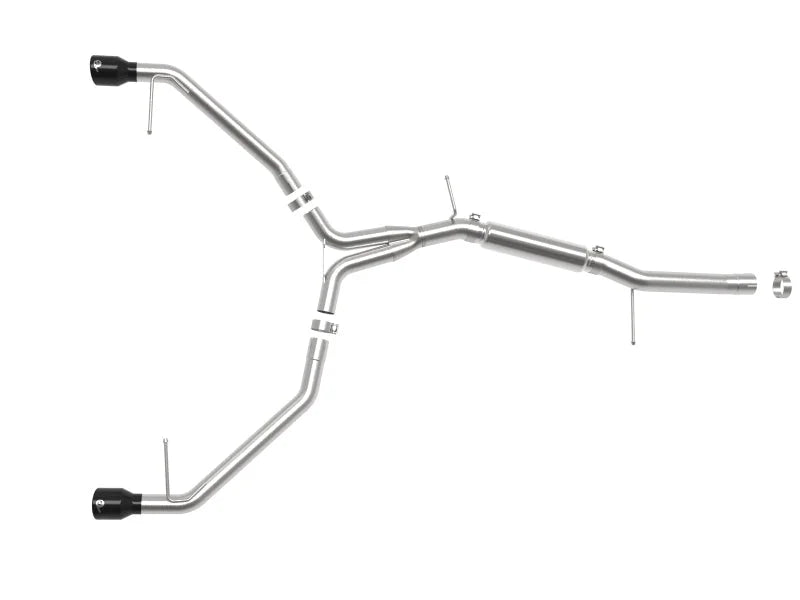 aFe 17-19 Audi A4 (L4-2.0L) MACH Force-Xp  Stainless Steel Axle-Back Exhaust System - Black Tip - Additional View 9