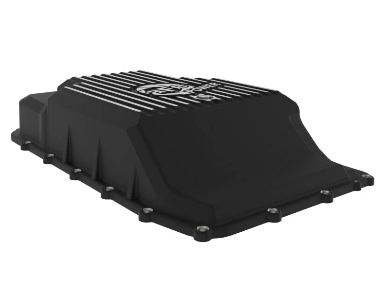 aFe 17-24 Ford F-150 10R60/10R80 Pro Series Rear Transmission Pan Black w/ Machined Fins - Additional View 5