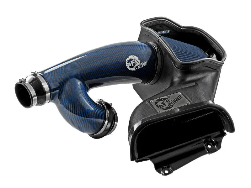 aFe 17-24 Ford F-150 Track Series Blue Kevlar Carbon Fiber C/A Intake System w/Black Pro 5R Filter - Installation View