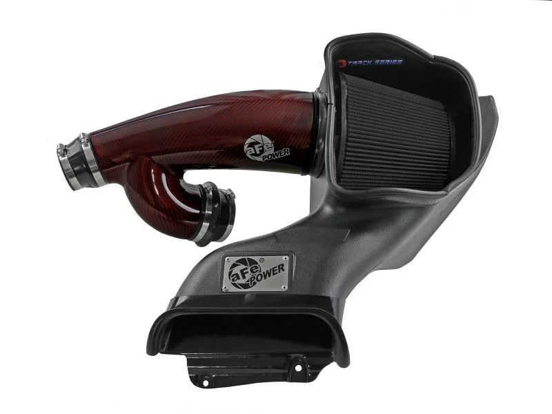 aFe 17-24 Ford F-150 Track Series Red Kevlar Carbon Fiber C/A Intake System w/Black Pro 5R Filter - Additional View 5