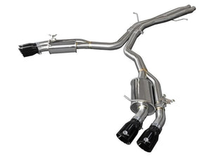 aFe 18-20 Audi RS5 Coupe MACH Force-Xp 3in to 2.5in 304 SS Axle-Back Exhaust System (Quad Black Tip) - Main Product View