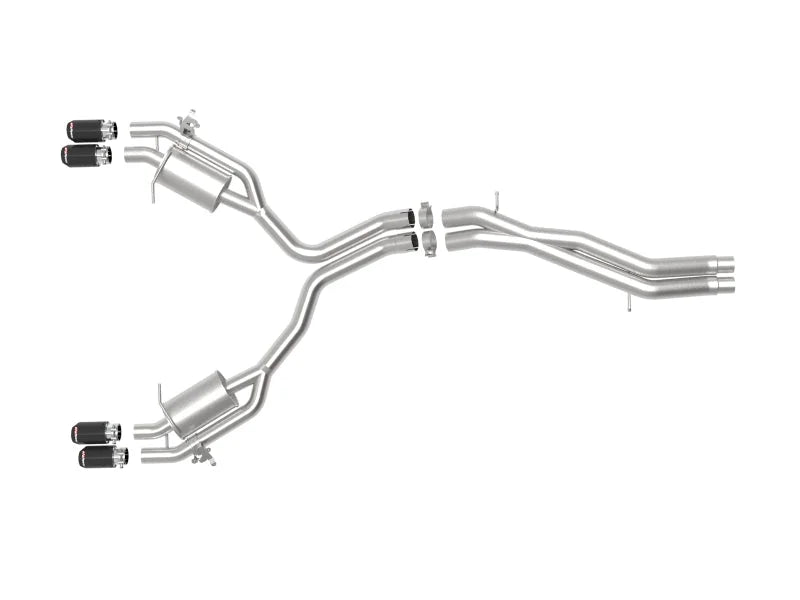 aFe 18-20 Audi RS5 Coupe MACH Force-Xp 3in to 2.5in 304 SS Axle-Back Exhaust System-Quad Carbon Tips - Additional View 8