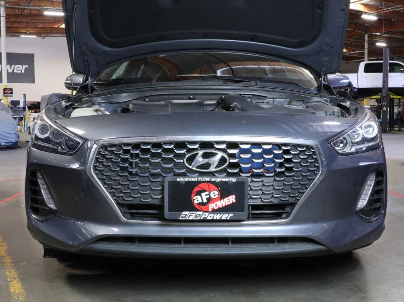 aFe 18-20 Hyundai Elantra GT L4-1.6L (t) Takeda Momentum Dynamic Air Scoop - Blue - Back View