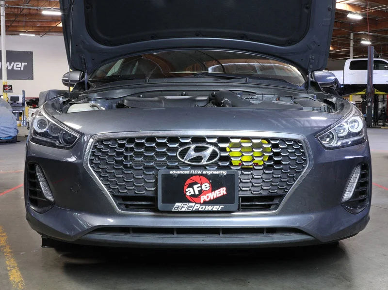 aFe 18-20 Hyundai Elantra GT L4-1.6L (t) Takeda Momentum Dynamic Air Scoop - Neon Green - Side View