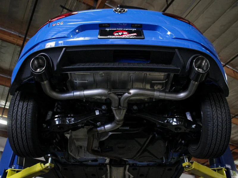 aFe 18-20 VW GTI (MK7.5) 2.0L MACH Force-Xp 3in to 2.5in 304 SS Axle-Back Exhaust System- Pol. Tips - Side View