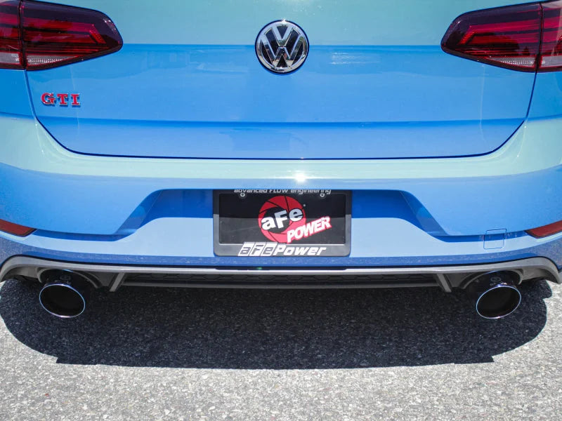 aFe 18-20 VW GTI (MK7.5) 2.0L MACH Force-Xp 3in to 2.5in 304 SS Axle-Back Exhaust System-Black Tips - Back View