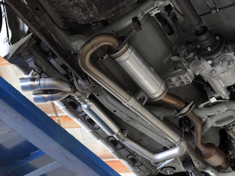 aFe 18-21 Suzuki Jimny Takeda 2-1/4in. 304 SS Cat-Back Exhaust w/ Blk Tip - Back View