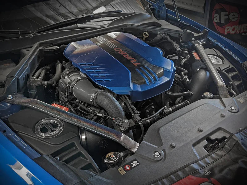 aFe 18-22 Kia Stinger V6-3.3L (tt) MagnumFORCE Intakes Stage-2 Pro DRY S - Side View