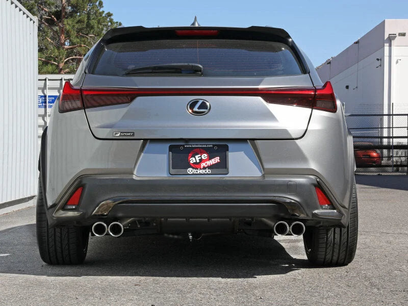 aFe 19-21 Lexus UX200 Takeda 2in - 2.5in. 304 SS Cat-Back Exhaust System w/ Polished Tip - Back View