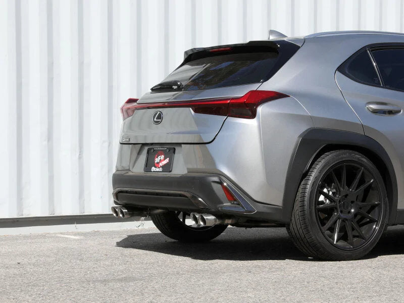 aFe 19-21 Lexus UX200 Takeda 2in - 2.5in. 304 SS Cat-Back Exhaust System w/ Polished Tip - Installation View