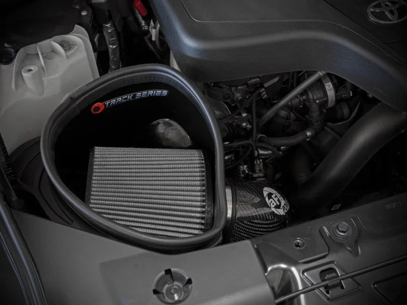 aFe 19-22 BMW Z4 30i 2.0L (t) Track Series Carbon Fiber Cold Air Intake System w/ Pro DRY S Filter - Side View