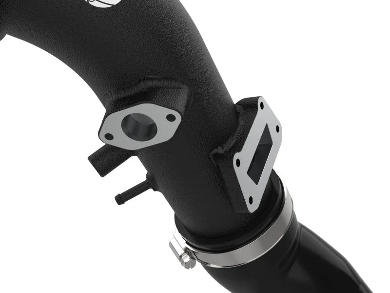 aFe 19-22 Hyundai Veloster N L4 2.0L (t) BladeRunner 2-3/4in Aluminum Cold Charge Pipe - Black - Back View