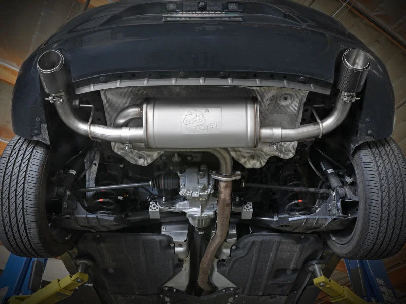 aFe 19-22 Mazda 3 L4 2.5L Takeda 3in to 2-1/2in 304 SS Axle-Back Exhaust w/ Blue Flame Tip - Installation View