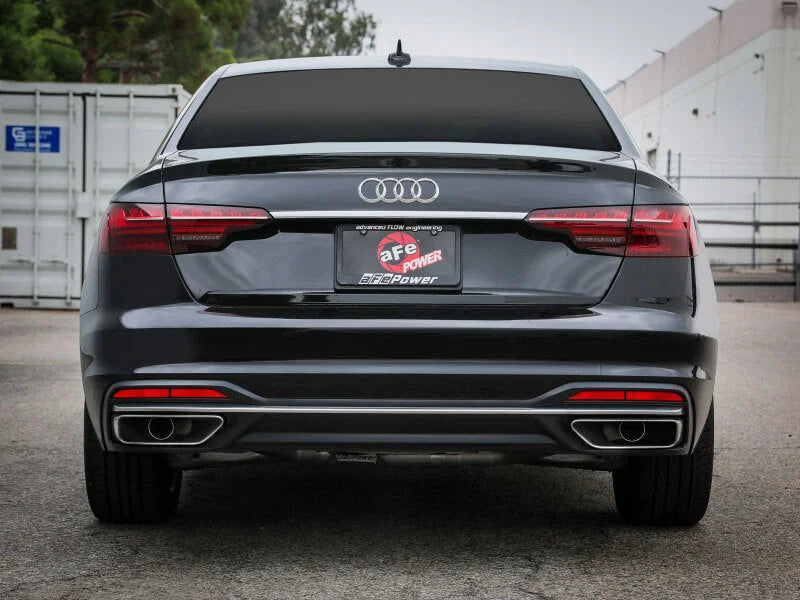 aFe 20-21 Audi A4 L4-2.0L (t) MACH Force-Xp 3in to 2-1/2in Stainless Steel Cat-Back Exhaust System - Installation View