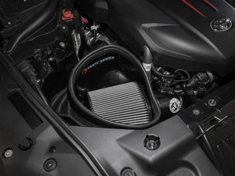 aFe 20-21 BMW Z4 M40i (G29) L6-3L (t) B58 Track Series Carbon Fiber Intake System w/Pro DRY S Filter - Side View