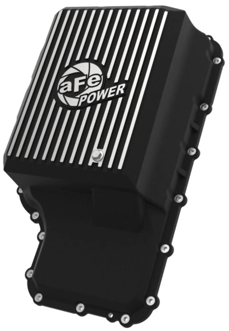 aFe 20-21 Ford Truck w/ 10R140 Transmission Pan Black POWER Street Series w/ Machined Fins - Installation View