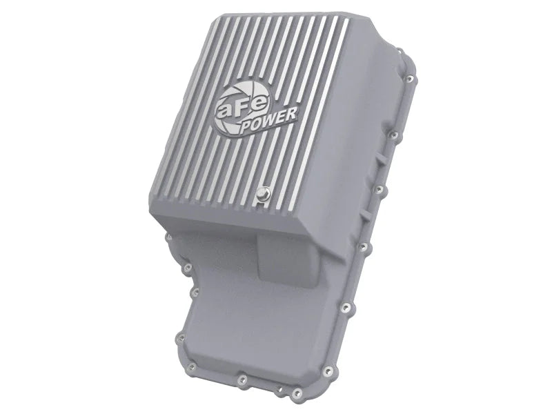 aFe 20-21 Ford Truck w/ 10R140 Transmission Pan Raw POWER Street Series w/ Machined Fins - Main Product View