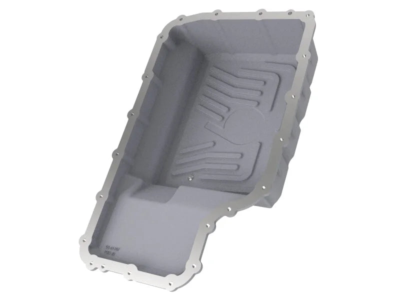 aFe 20-21 Ford Truck w/ 10R140 Transmission Pan Raw POWER Street Series w/ Machined Fins - Side View