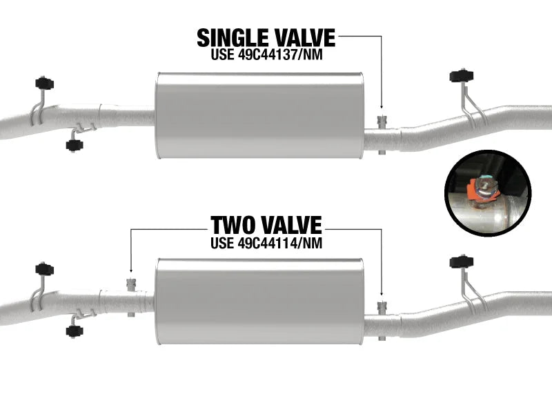 aFe 20-21 GM Trucks (V8-6.2L) 409 Stainless Steel Muffler Delete Pipe - Back View