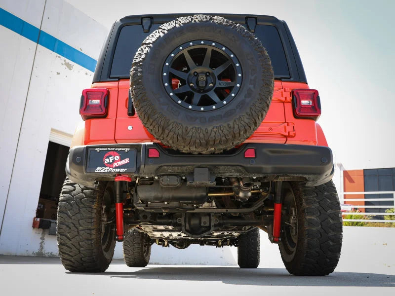 aFe 20-21 Jeep Wrangler (JL) Large Bore-HD 3 IN 304 Stainless Steel DPF-Back Hi-Tuck Exhaust System - Installation View