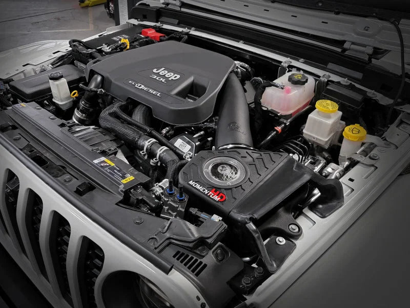 aFe 20-21 Jeep Wrangler (JL) V6-3.0L (td) Momentum HD Cold Air Intake System w/ Pro Dry S Media - Side View