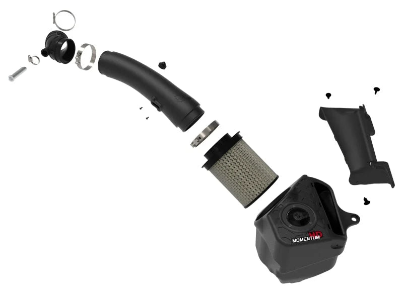 aFe 20-21 Jeep Wrangler (JL) V6-3.0L (td) Momentum HD Cold Air Intake System w/ Pro GUARD 7 Media - Back View
