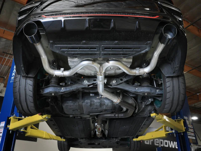 aFe 20-21 Kia Forte GT 1.6L 3in-2.5in 304 Stainless Steel Axle-Back Exhaust w/ Black Tips - Installation View