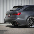 Load image into Gallery viewer, aFe 20-22 Audi RS6 Avant V8 4L (tt) MACH Force-Xp 3in to 2.5in 304 SS Cat-Back Exhaust w/ Black Tip - Side View