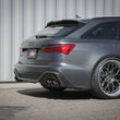 Load image into Gallery viewer, aFe 20-22 Audi RS6 Avant V8 4L (tt) MACH Force-Xp 3in to 2.5in 304 SS Cat-Back Exhaust w/ Carbon Tip - Side View